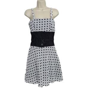 Vintage Tripp NYC Dress Size Small Polka Dot Lock Y2K Black White